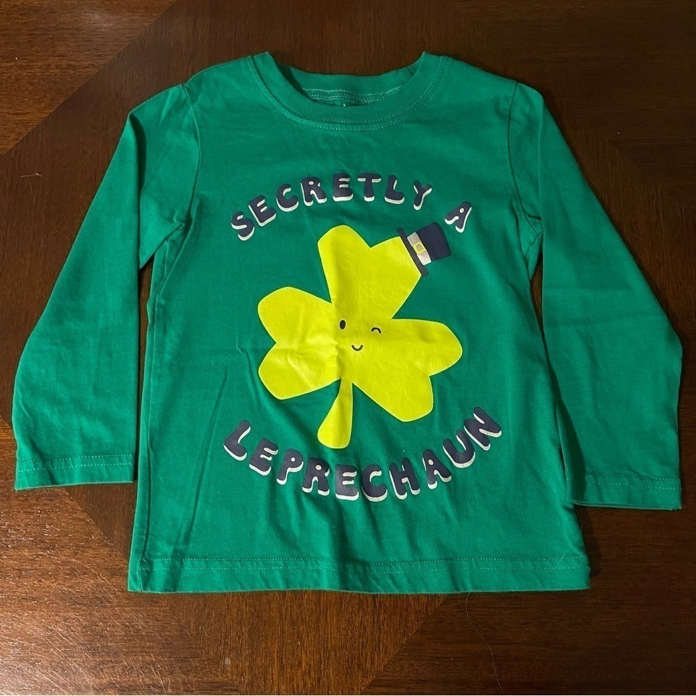 Carter’s | Lucky Leprechaun Green Long Sleeve Shirt | 4T